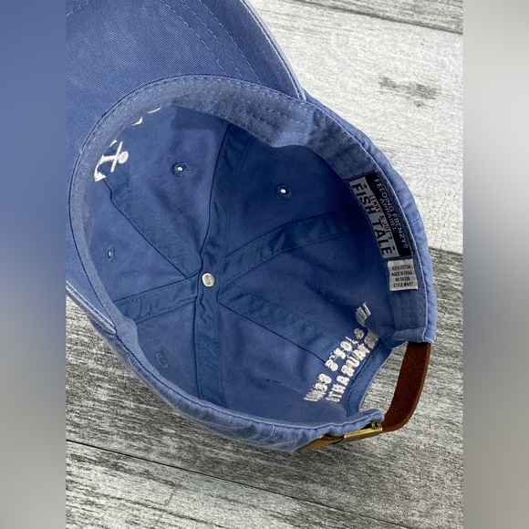 Lenny & Joes Fish Tale Feeding Frenzy Adjustable Leather Strap Back Hat Anchor - Picture 9 of 16